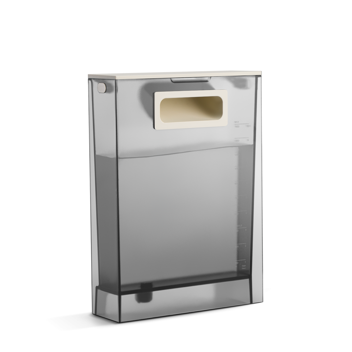 Sesame Fellow Aiden removable translucent water tank with handle and bottom spout.