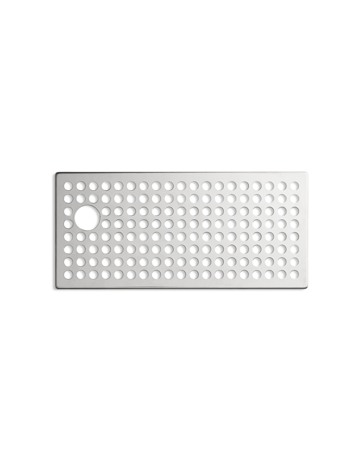 Fellow Series 1 Drip Tray Cover: rectangular metal with evenly spaced holes and one large hole.