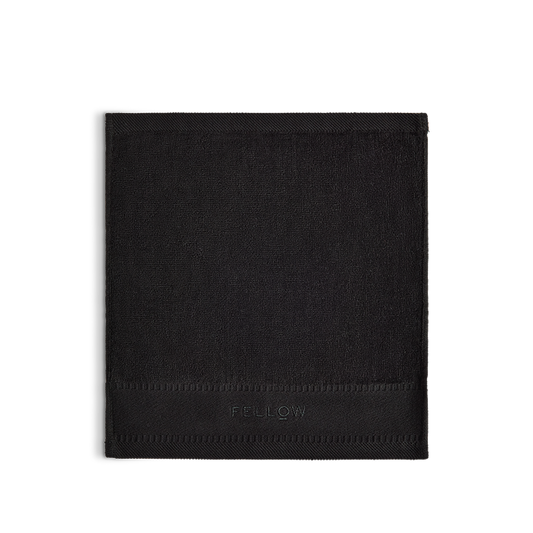 Fellow Espresso Barista Towel Set (3-Pack): black microfiber cloths for cleaning espresso machines.
