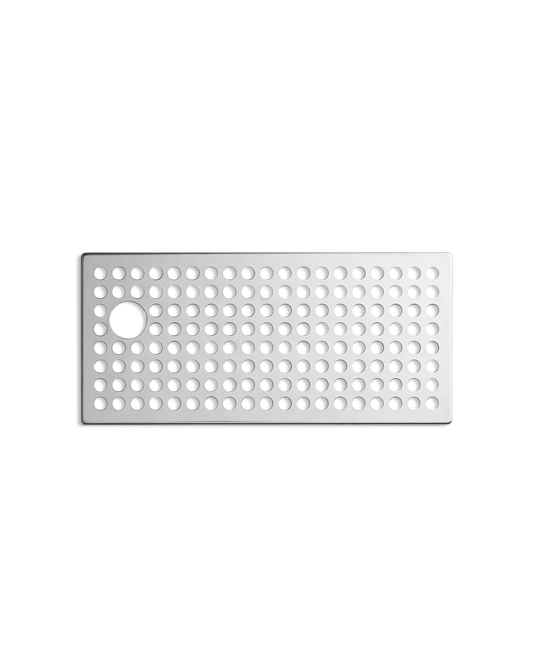 Fellow Series 1 Drip Tray Cover: rectangular metal with evenly spaced holes and one large hole.